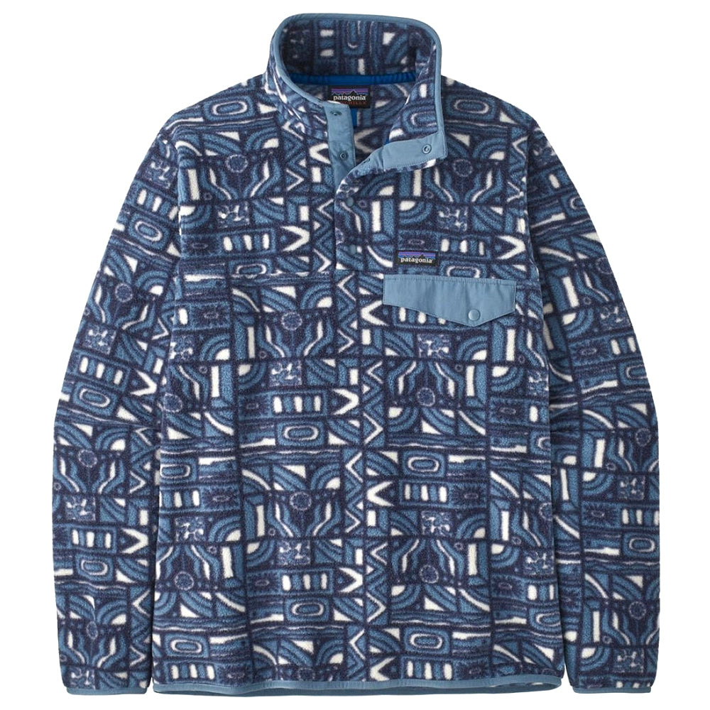 Patagonia Lightweight Synch Snap T Fleece New Visions New Navy Ocean Sports Boardridersguide