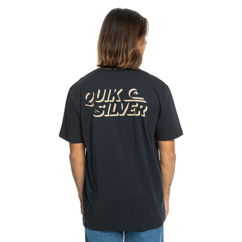 quiksilver shadow t-shirt black with yellow logo